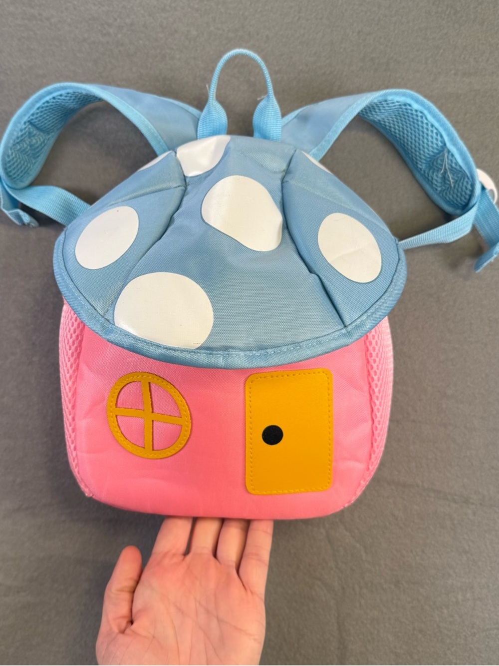 Kids Mushroom House Toddler Mini Backpack Blue Pink Novelty
